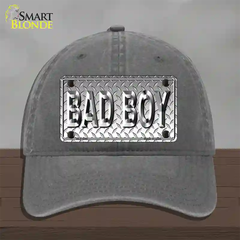 Bad Boy Diamond Novelty License Plate Hat Unconstructed Cotton / Charcoal