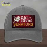 This Girl Loves Her Senators Novelty License Plate Hat Unconstructed Cotton / Charcoal