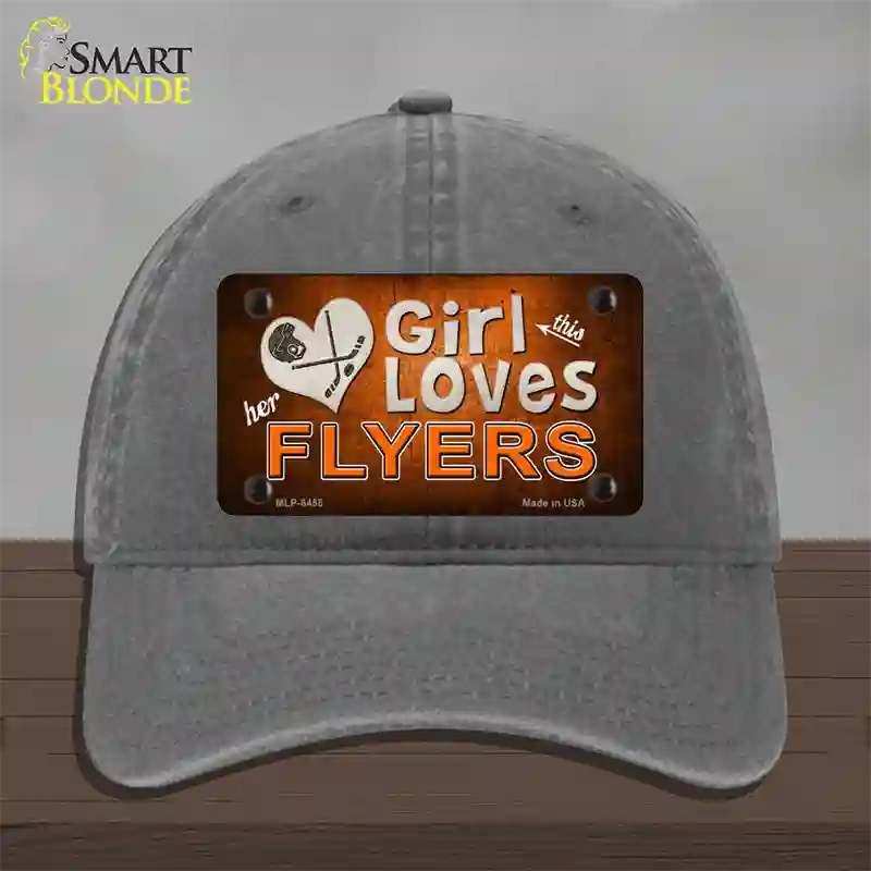 This Girl Loves Her Flyers Novelty License Plate Hat Unconstructed Cotton / Charcoal