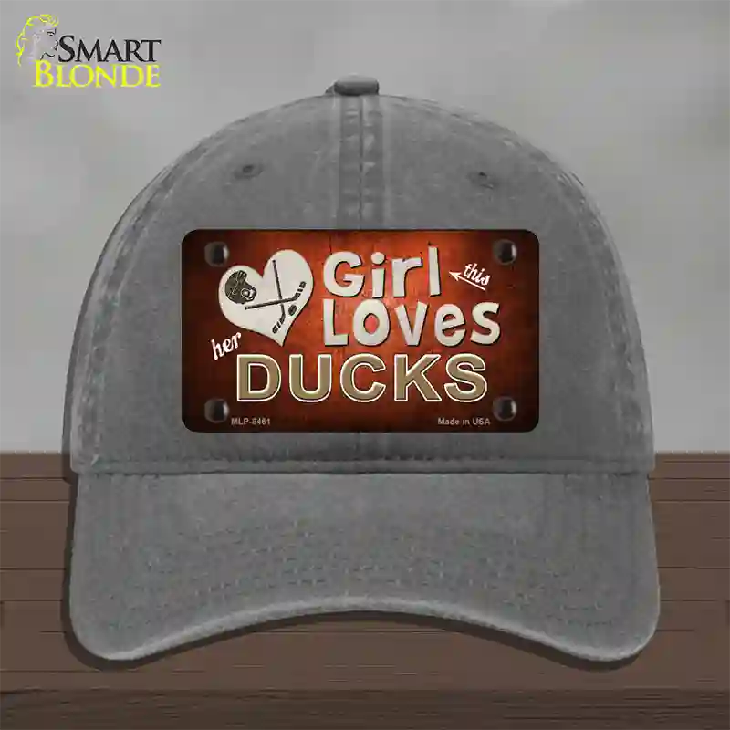 This Girl Loves Her Ducks Novelty License Plate Hat Unconstructed Cotton / Charcoal