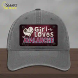 This Girl Loves Her Avalanche Novelty License Plate Hat Unconstructed Cotton / Charcoal