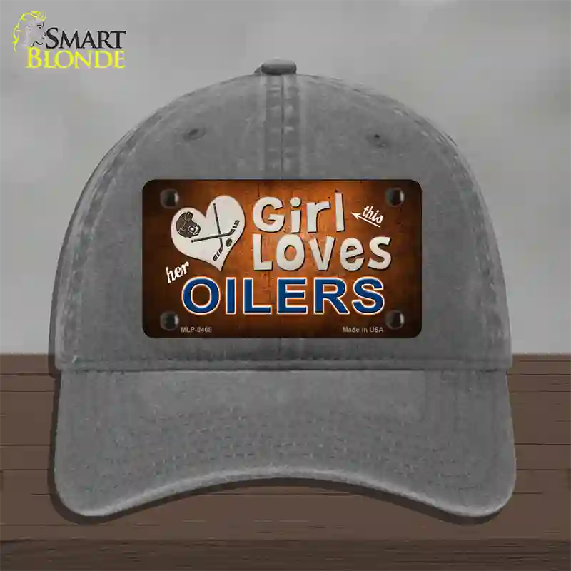 This Girl Loves Her Oilers Novelty License Plate Hat Unconstructed Cotton / Charcoal