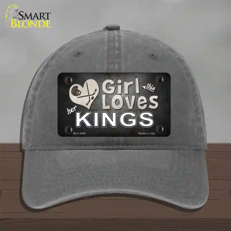 This Girl Loves Her Kings Hockey Novelty License Plate Hat Unconstructed Cotton / Charcoal