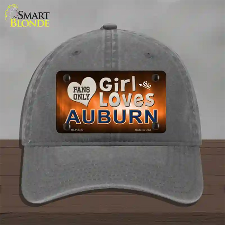 This Girl Loves Auburn Novelty License Plate Hat Unconstructed Cotton / Charcoal