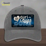 This Girl Loves Duke Novelty License Plate Hat Unconstructed Cotton / Charcoal