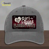 This Girl Loves Florida State Novelty License Plate Hat Unconstructed Cotton / Charcoal