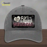 This Girl Loves Georgia Novelty License Plate Hat Unconstructed Cotton / Charcoal