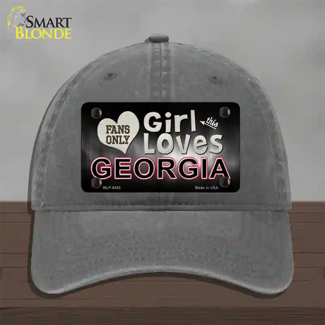 This Girl Loves Georgia Novelty License Plate Hat Unconstructed Cotton / Charcoal