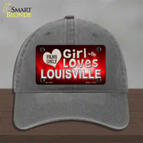 This Girl Loves Louisville Novelty License Plate Hat Unconstructed Cotton / Charcoal