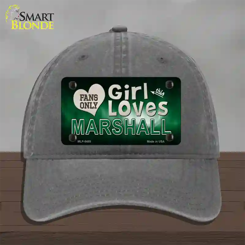 This Girl Loves Marshall Novelty License Plate Hat Unconstructed Cotton / Charcoal