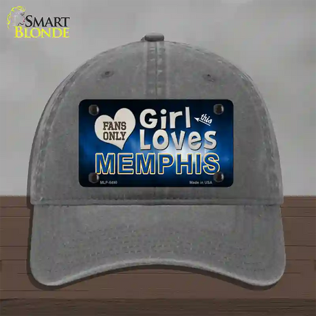 This Girl Loves Memphis Novelty License Plate Hat Unconstructed Cotton / Charcoal