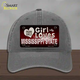 This Girl Loves Mississippi State Novelty License Plate Hat Unconstructed Cotton / Charcoal