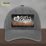 This Girl Loves Oklahoma State Novelty License Plate Hat Unconstructed Cotton / Charcoal