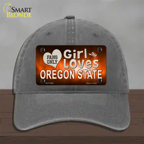 This Girl Loves Oregon State Novelty License Plate Hat Unconstructed Cotton / Charcoal