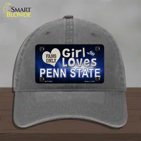 This Girl Loves Penn State Novelty License Plate Hat Unconstructed Cotton / Charcoal