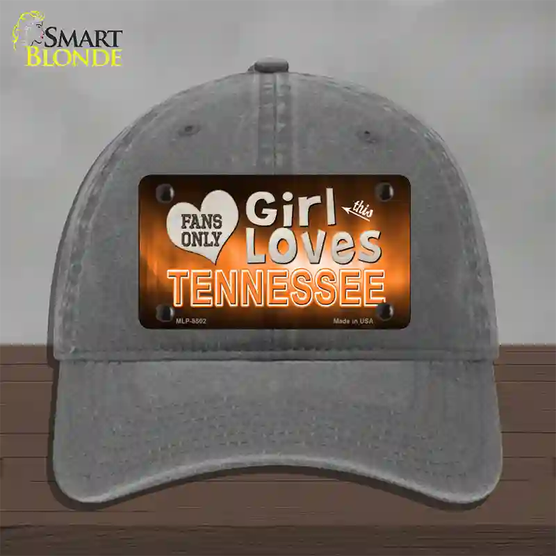 This Girl Loves Tennessee Novelty License Plate Hat Unconstructed Cotton / Charcoal