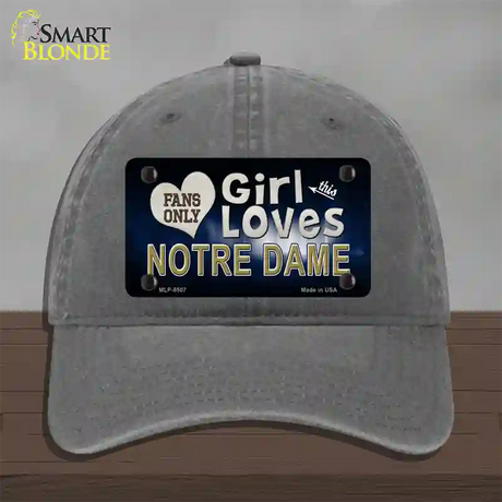 This Girl Loves Notre Dame Novelty License Plate Hat Unconstructed Cotton / Charcoal