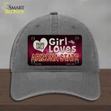 This Girl Loves Arizona State Novelty License Plate Hat Unconstructed Cotton / Charcoal