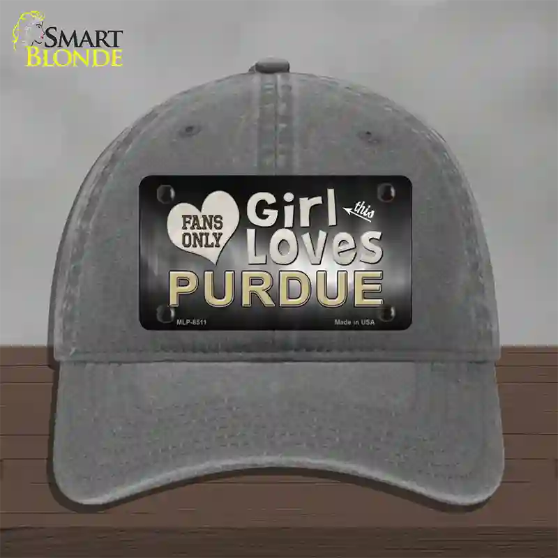 This Girl Loves Purdue Novelty License Plate Hat Unconstructed Cotton / Charcoal