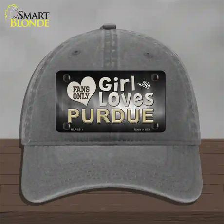 This Girl Loves Purdue Novelty License Plate Hat Unconstructed Cotton / Charcoal