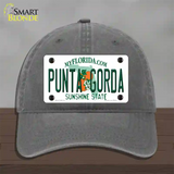 Punta Gorda Florida Novelty License Plate Hat Unconstructed Cotton / Charcoal