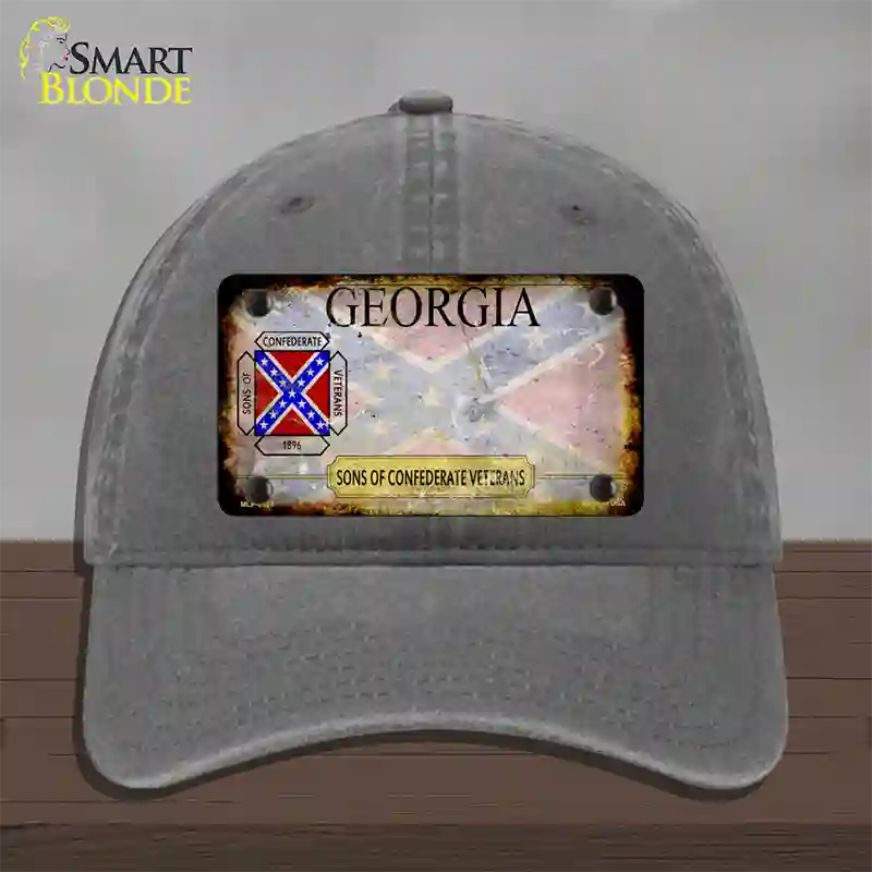 Georgia Rusty State Novelty License Plate Hat Unconstructed Cotton / Charcoal