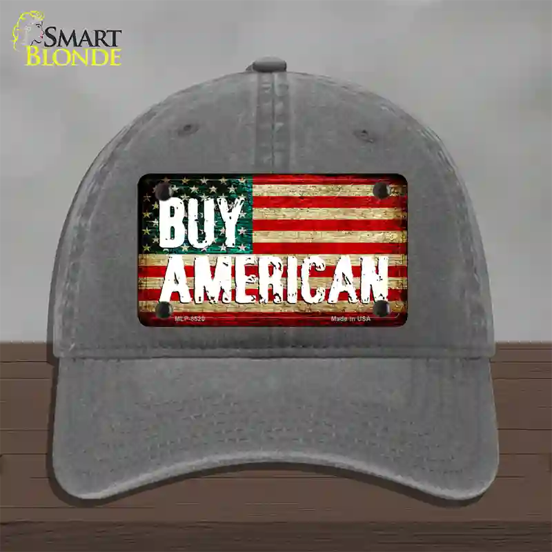 Buy American Novelty License Plate Hat Unconstructed Cotton / Charcoal