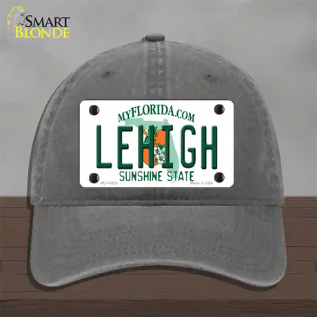 Lehigh FL Novelty License Plate Hat Unconstructed Cotton / Charcoal