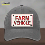 Farm Vehicle Novelty License Plate Hat Unconstructed Cotton / Charcoal