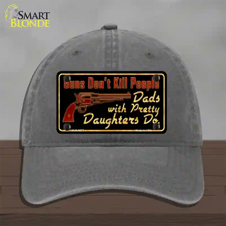 Guns Dont Kill People Novelty License Plate Hat Unconstructed Cotton / Charcoal