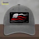 Thin Red Line Flag Novelty License Plate Hat Unconstructed Cotton / Charcoal