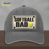 Softball Dad Novelty License Plate Hat Unconstructed Cotton / Charcoal