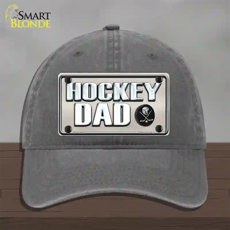 Hockey Dad Novelty License Plate Hat Unconstructed Cotton / Charcoal