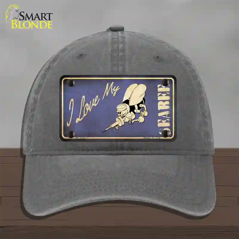 I Love My Seabee Novelty License Plate Hat Unconstructed Cotton / Charcoal