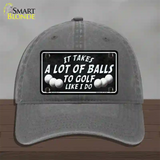 A Lot Of Balls Novelty License Plate Hat Unconstructed Cotton / Charcoal