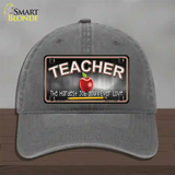 Teacher Novelty License Plate Hat Unconstructed Cotton / Charcoal