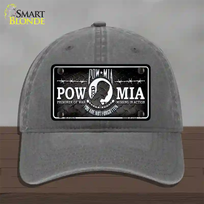 POW MIA Novelty License Plate Hat Unconstructed Cotton / Charcoal