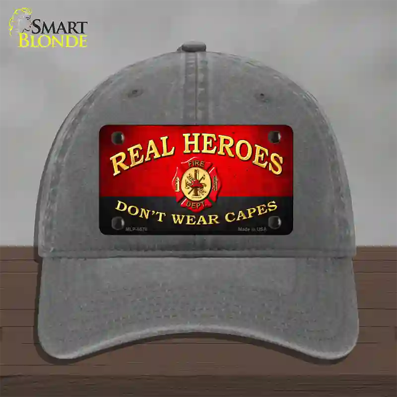 Real Heroes Red Novelty License Plate Hat Unconstructed Cotton / Charcoal