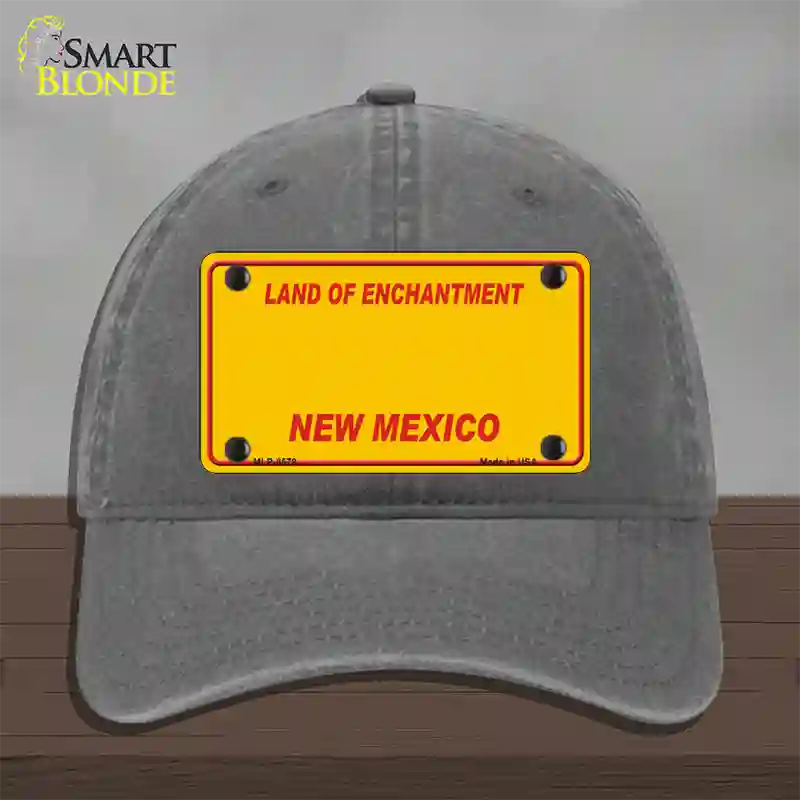 New Mexico Yellow Novelty License Plate Hat Unconstructed Cotton / Charcoal