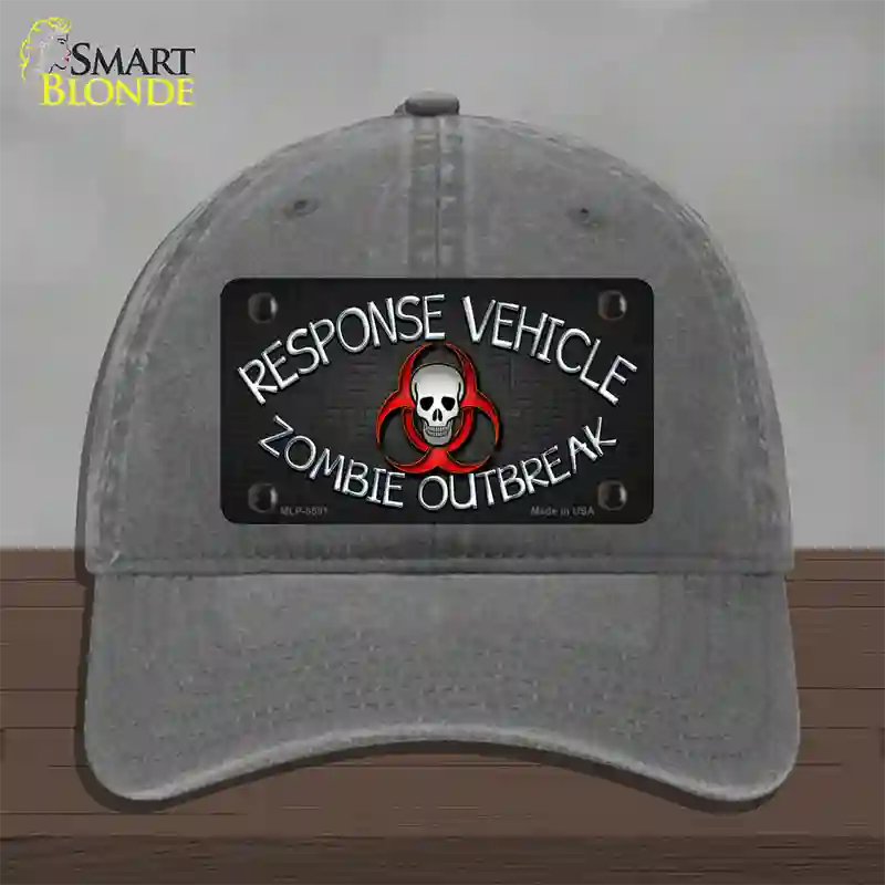 Response Vehicle Novelty License Plate Hat Unconstructed Cotton / Charcoal