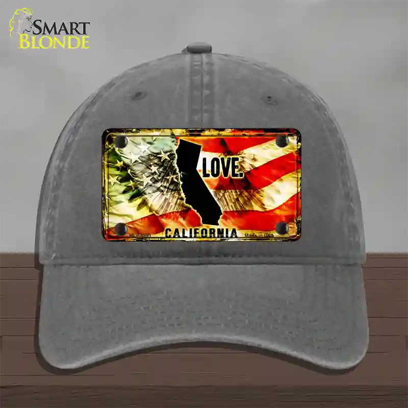 California Love Novelty License Plate Hat Unconstructed Cotton / Charcoal