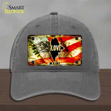 Maine Love Novelty License Plate Hat Unconstructed Cotton / Charcoal