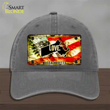 Massachusetts Love Novelty License Plate Hat Unconstructed Cotton / Charcoal