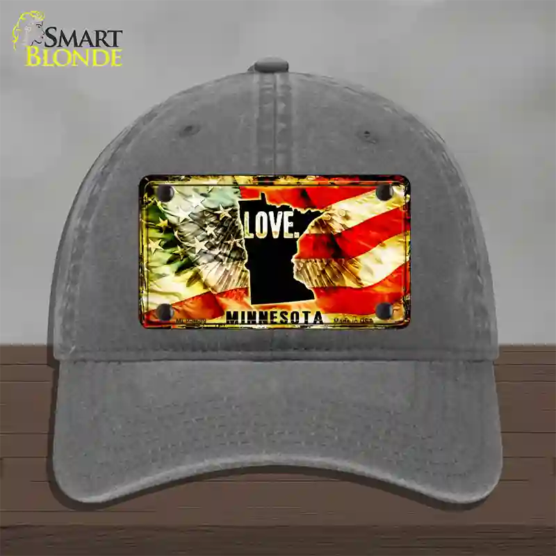 Minnesota Love Novelty License Plate Hat Unconstructed Cotton / Charcoal