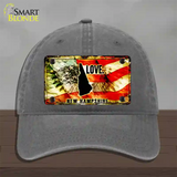 New Hampshire Love Novelty License Plate Hat Unconstructed Cotton / Charcoal