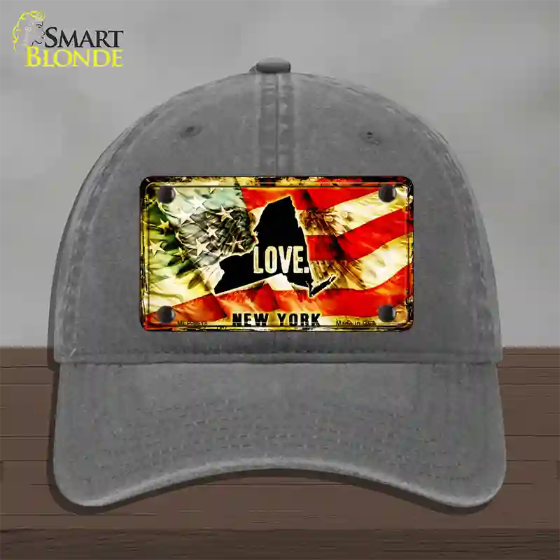 New York Love Novelty License Plate Hat Unconstructed Cotton / Charcoal