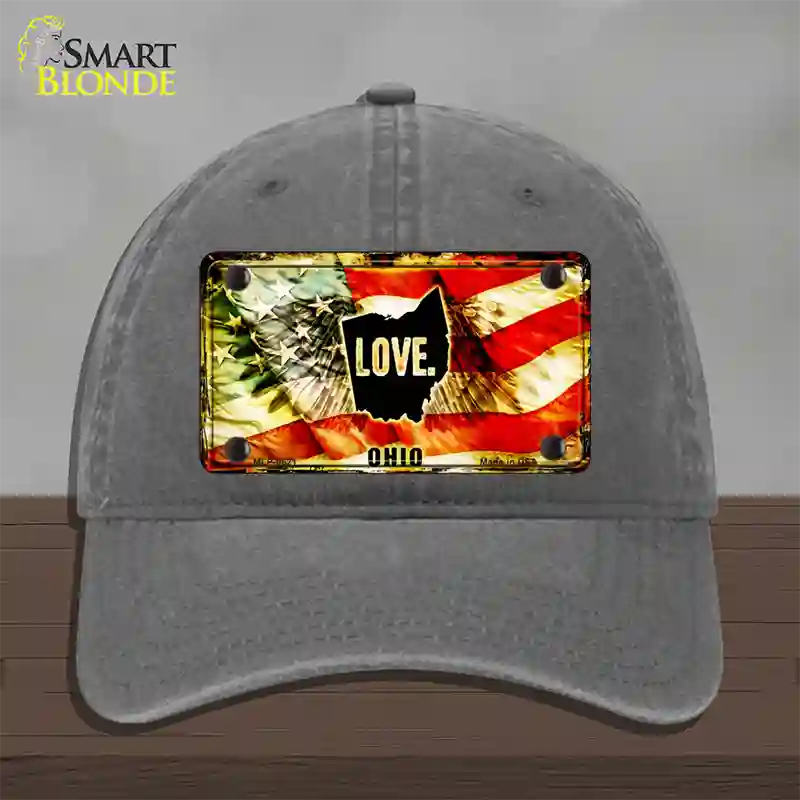 Ohio Love Novelty License Plate Hat Unconstructed Cotton / Charcoal