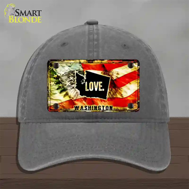 Washington Love Novelty License Plate Hat Unconstructed Cotton / Charcoal