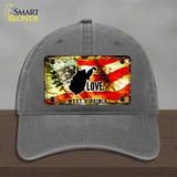 West Virginia Love Novelty License Plate Hat Unconstructed Cotton / Charcoal