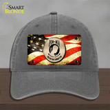 POW MIA With USA Flag Novelty License Plate Hat Unconstructed Cotton / Charcoal